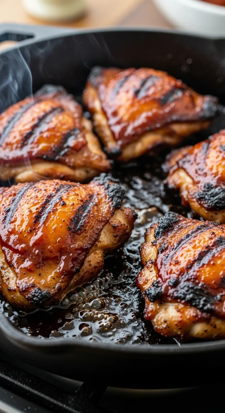 Skillet BBQ Chicken Thighs