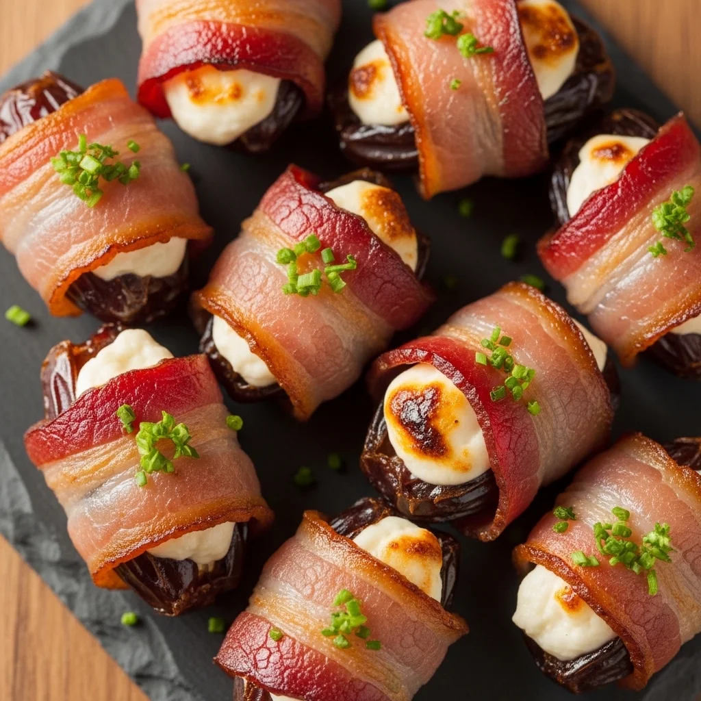 slides-downloader Bacon-Wrapped Dates Stuffed with Goat Cheese