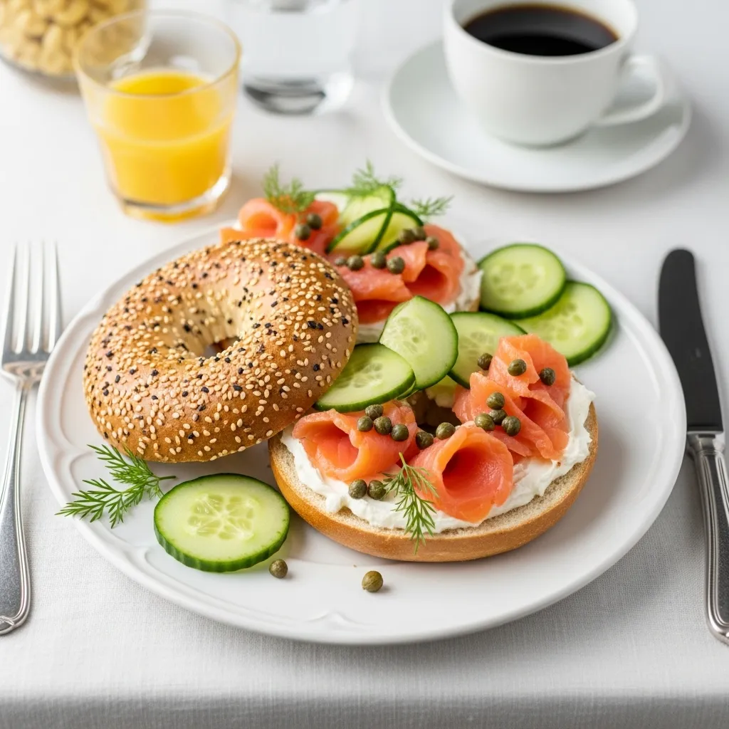 bagel and cream cheese plate