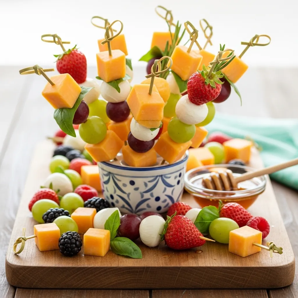 Cheese and Fruit Skewers