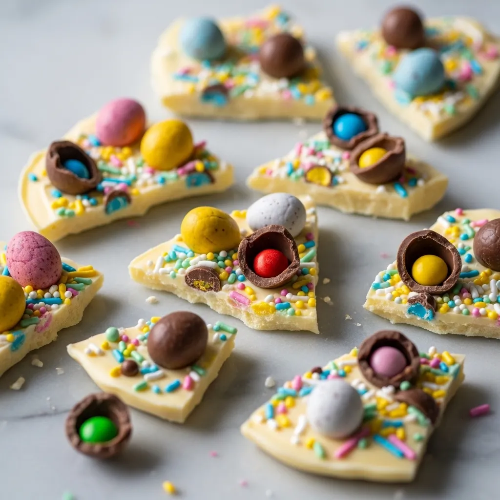 Classic Easter Chocolate Bark with Pastel Sprinkles