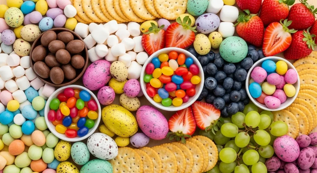 colorful easter snack board ideas