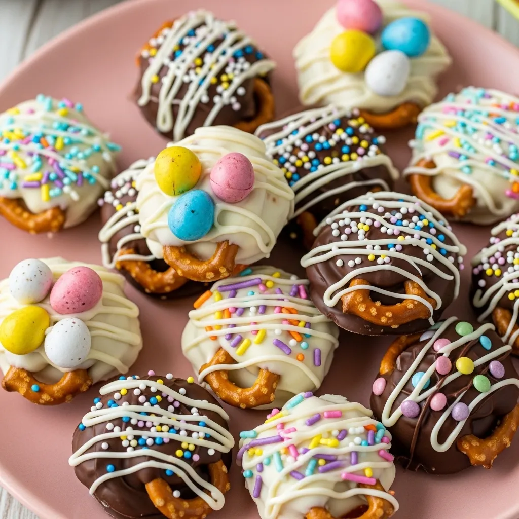 Easter Chocolate Pretzel Clusters