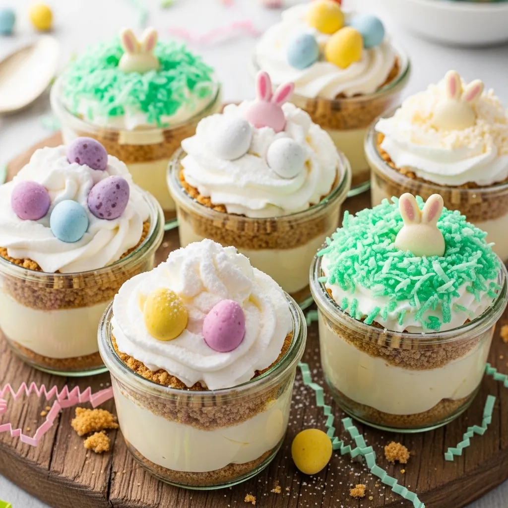 Easter Vanilla Pudding Pie Cups