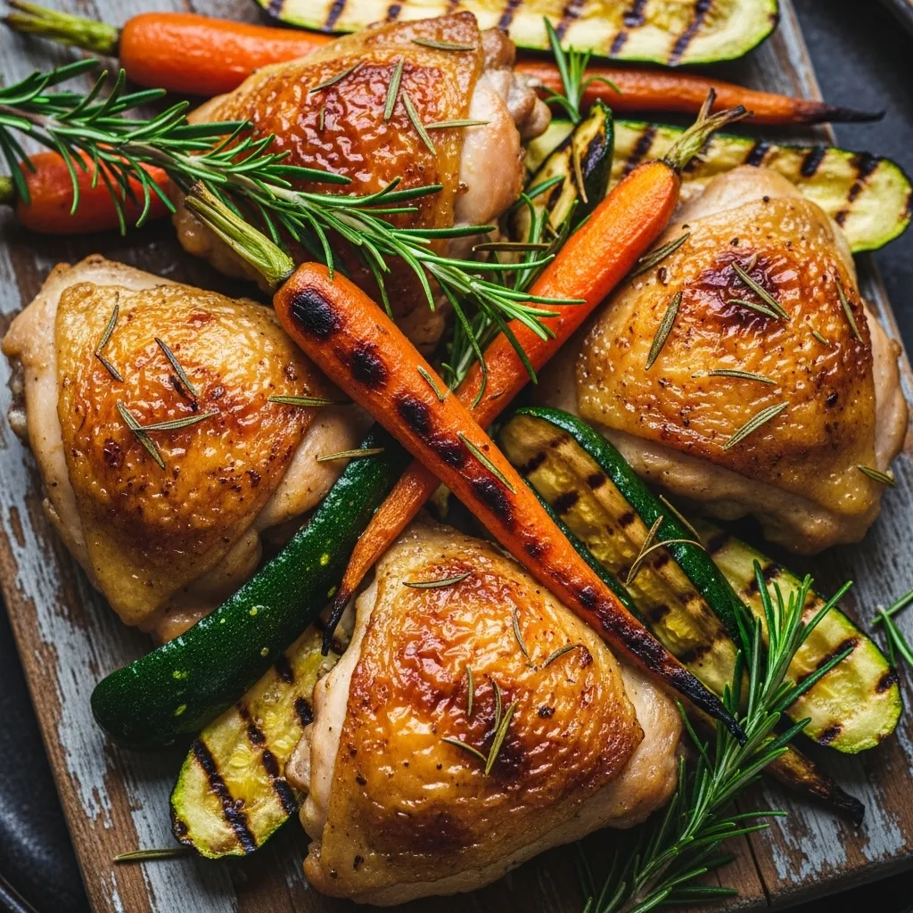 Garlic Butter Chicken Thighs with Seasonal Veggies
