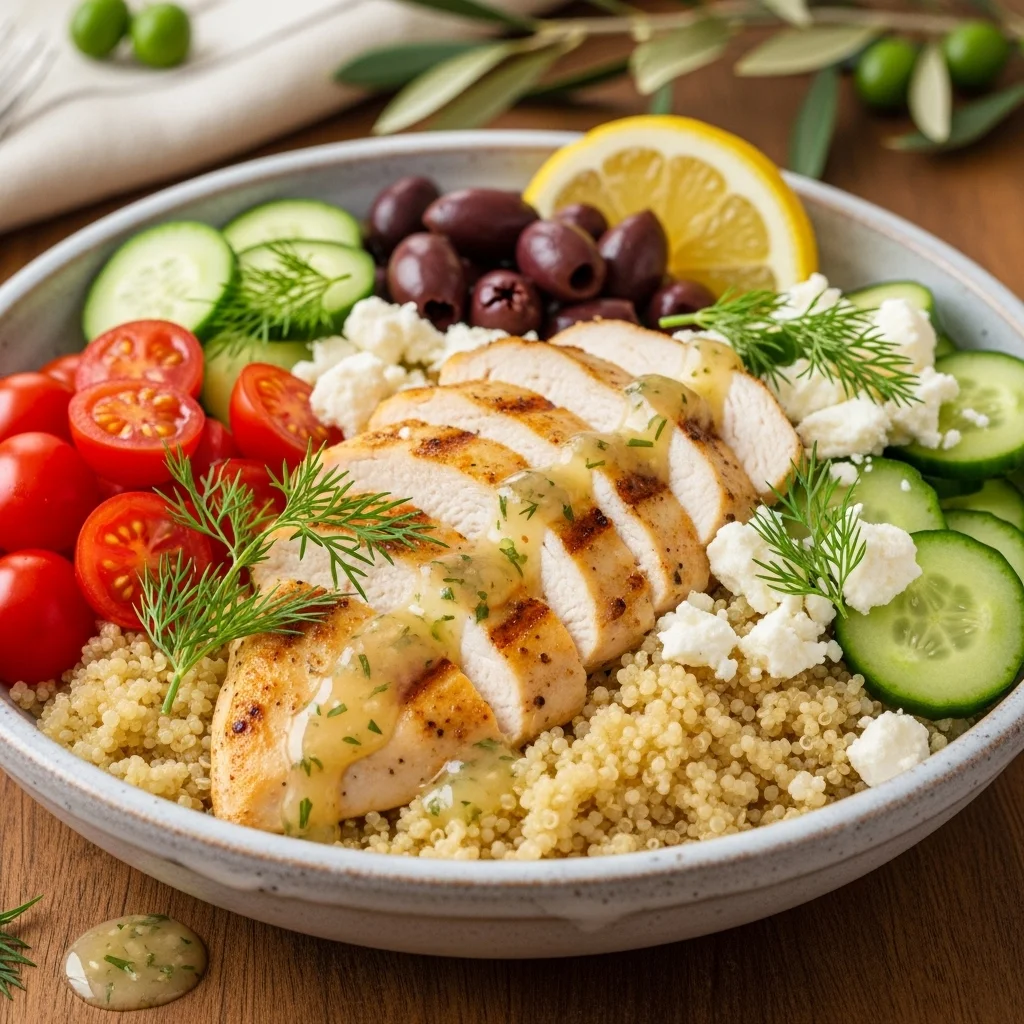 slides-downloader Greek Lemon Chicken and Quinoa Bowl