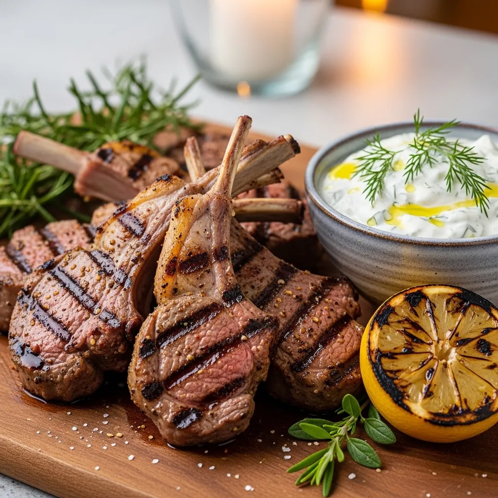 slides-downloader Grilled Lamb Chops with Tzatziki