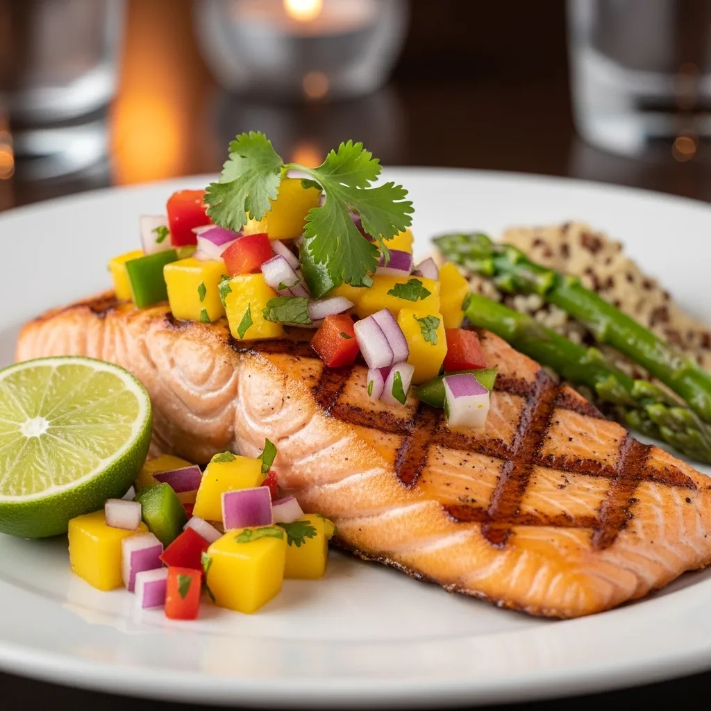 slides-downloader Grilled Salmon with Mango Salsa