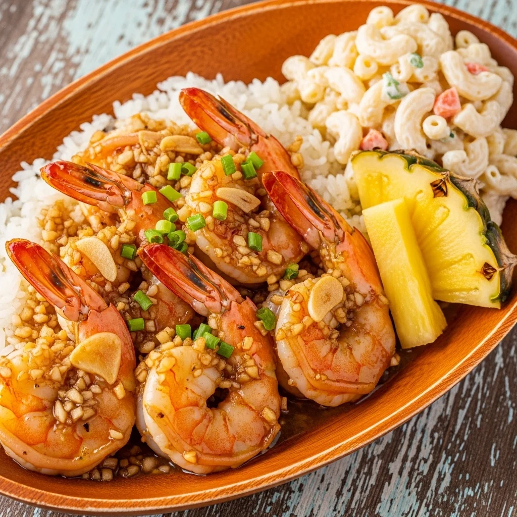 Hawaiian Garlic Shrimp (Shrimp Scampi Hawaiian Style)