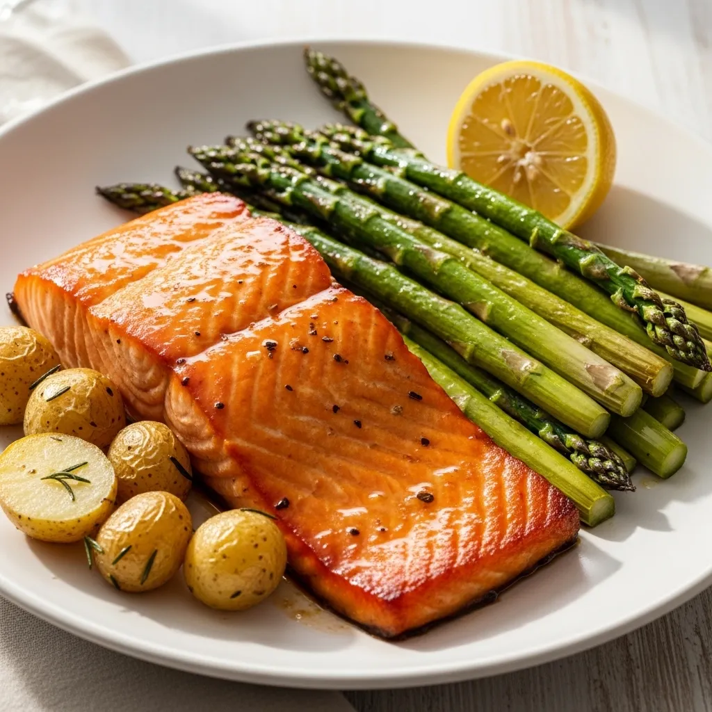 Honey Garlic Glazed Salmon with Roasted Vegetables