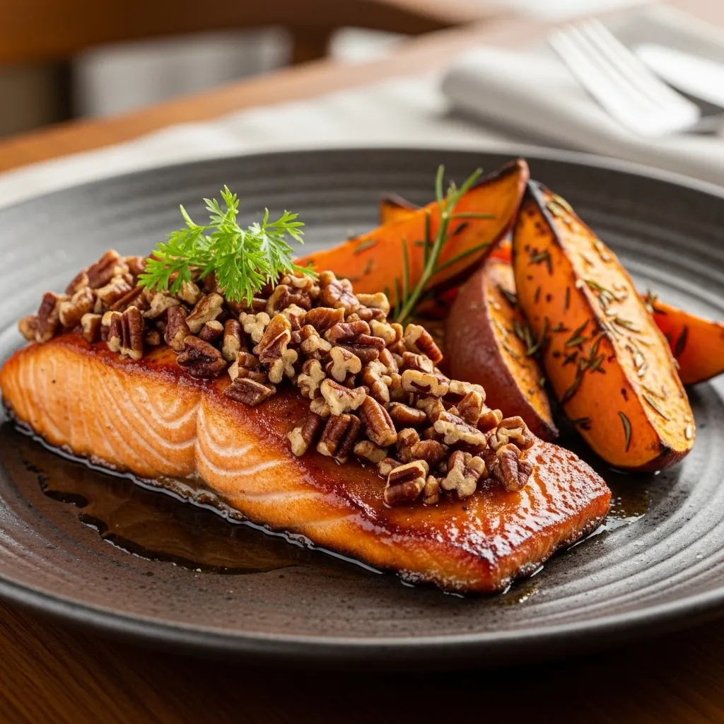 slides-downloader Maple Mustard Glazed Salmon with Pecans