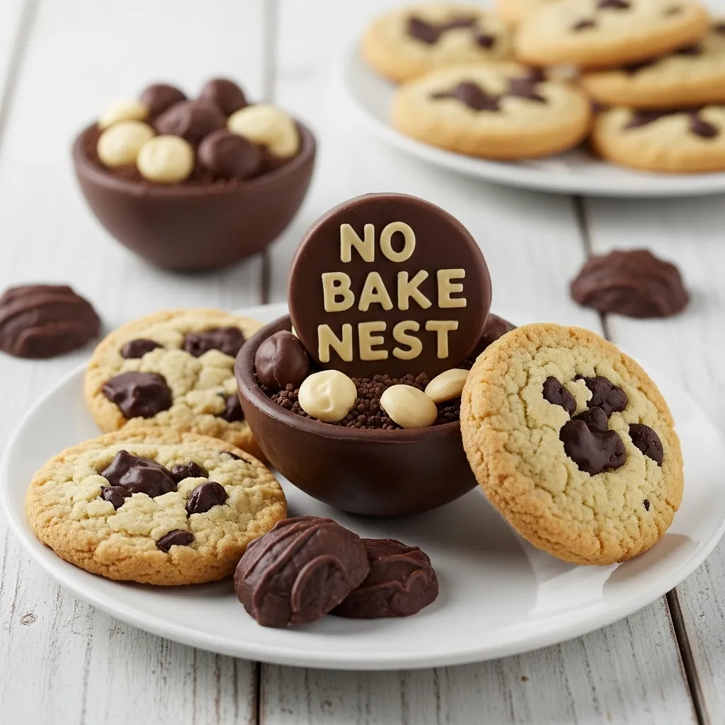 No Bake Chocolate Nest Cookies