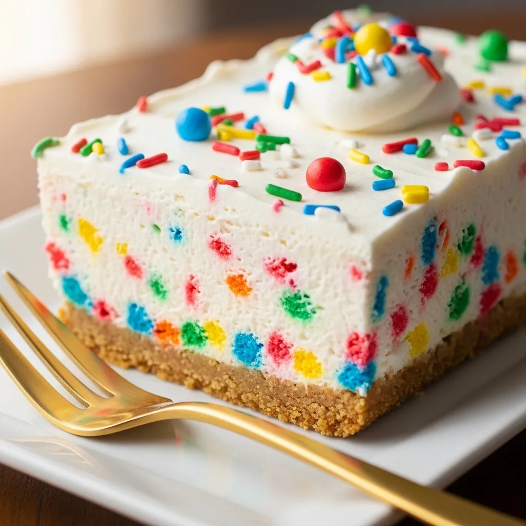 No Bake Funfetti Cheesecake Bars
