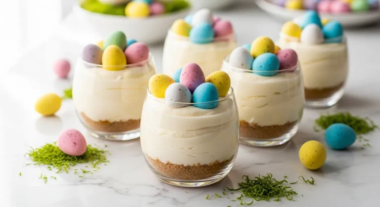 no bake mini egg cheesecake cups recipe