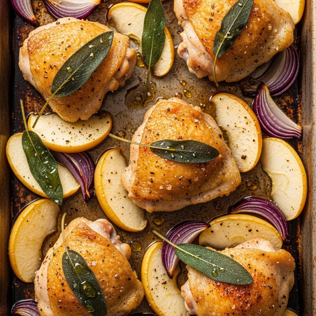 slides-downloader One-Pan Chicken Thighs with Apples and Sage