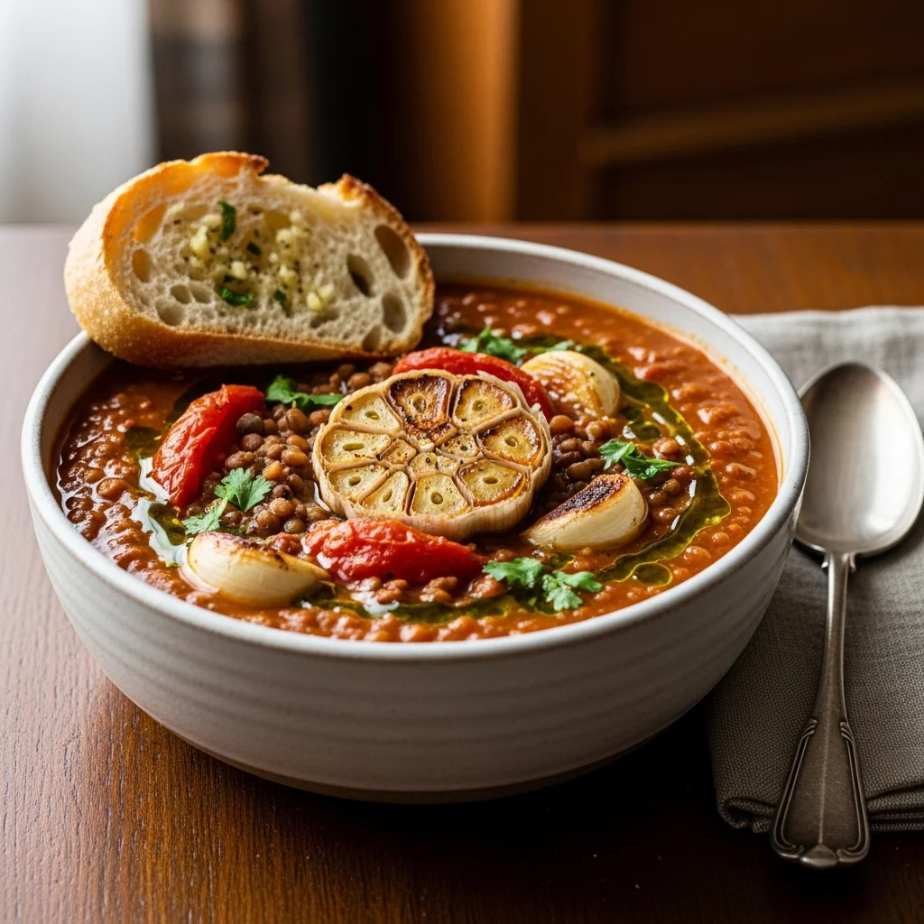 slides-downloader Roasted Garlic and Tomato Lentil Soup