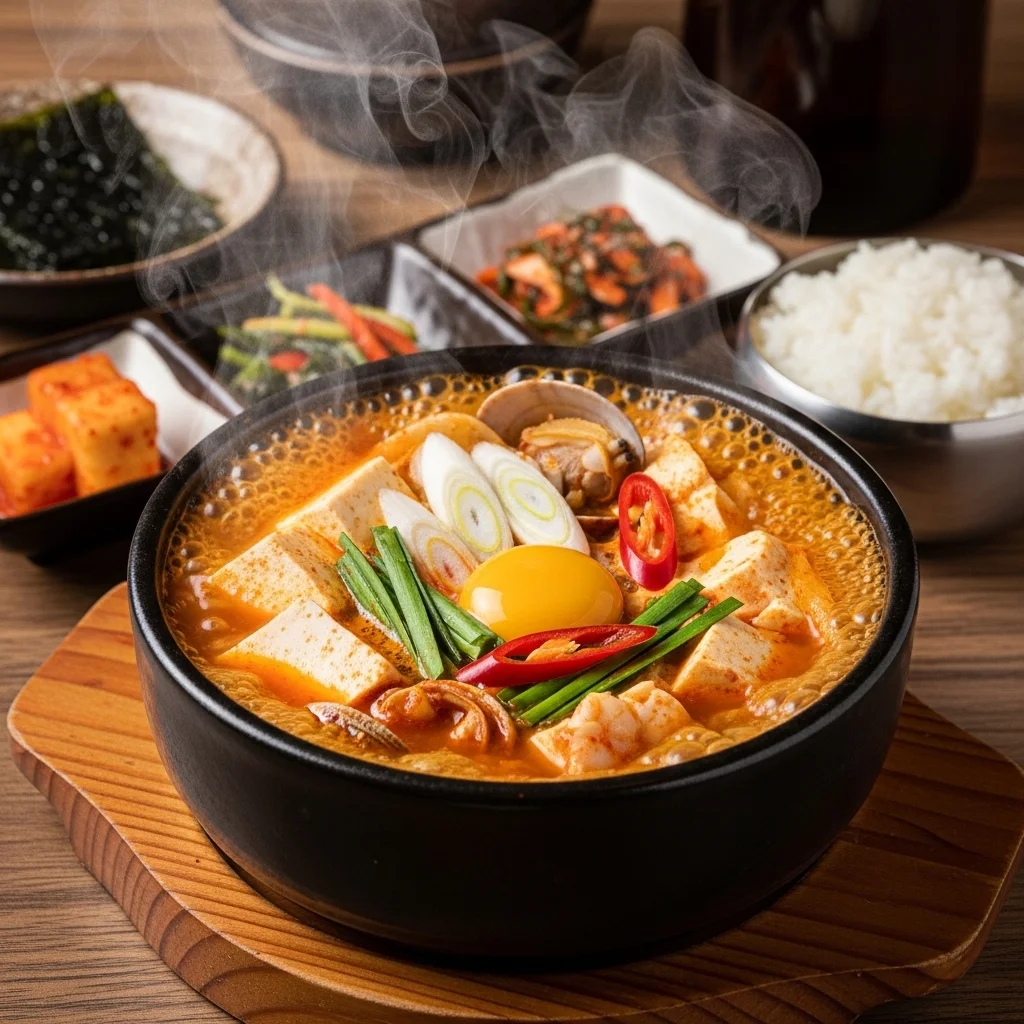 slides-downloader Sundubu Jjigae — Spicy Soft Tofu Stew (순두부찌개)