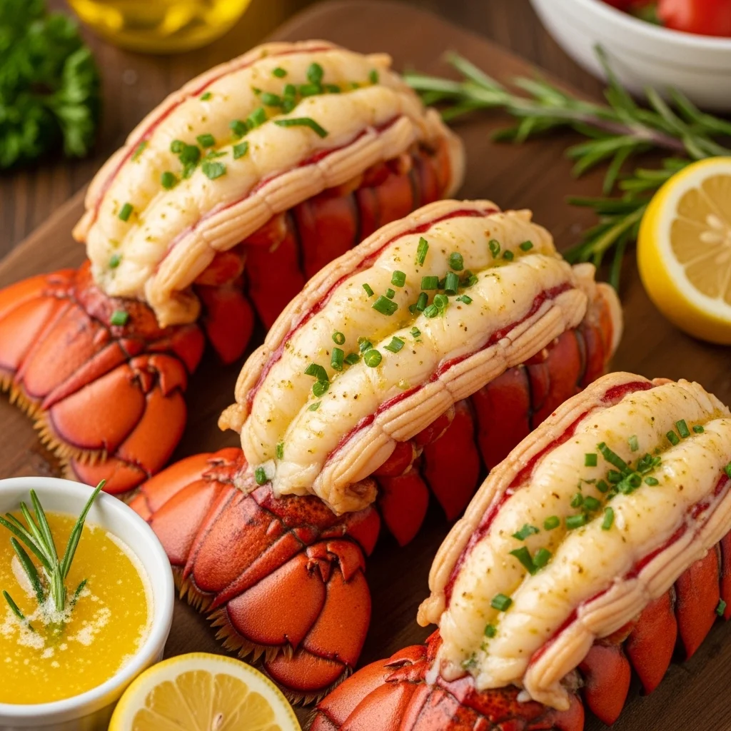 Baked Lobster Tails with Garlic Herb Butter