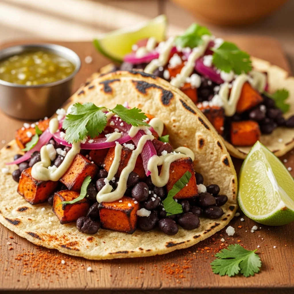 Black Bean and Sweet Potato Tacos