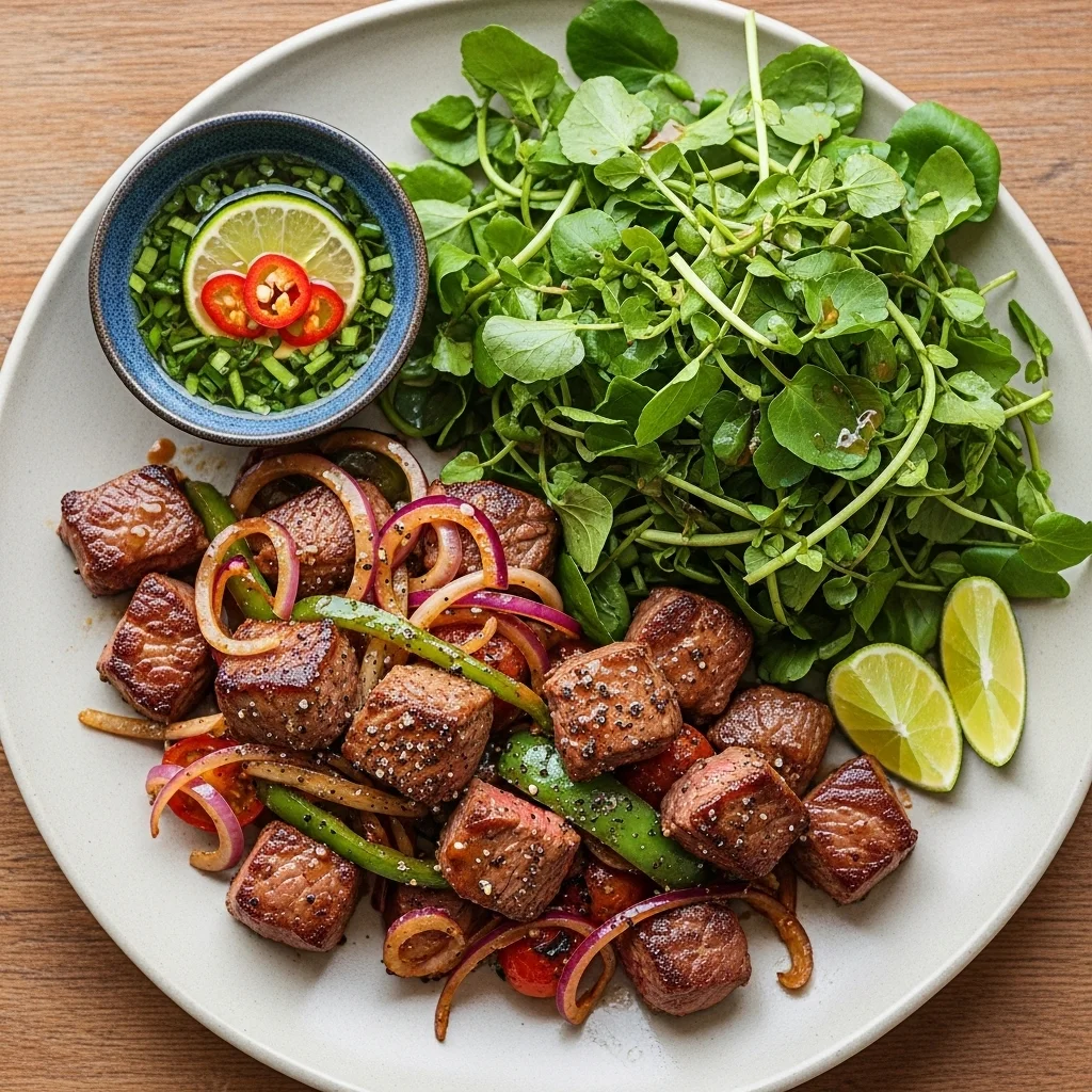 Bo Luc Lac with Watercress Salad (Vietnamese Shaking Beef)