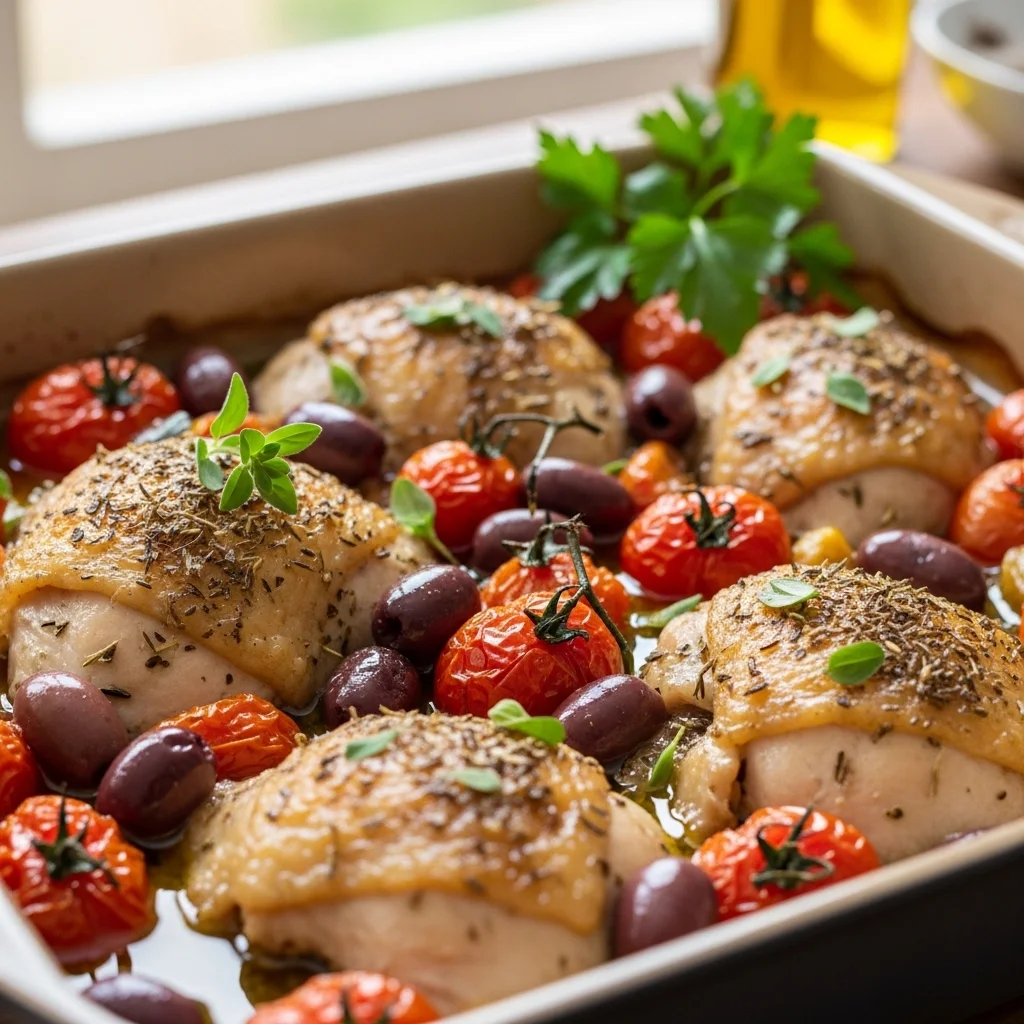 slides-downloader Greek Baked Chicken with Tomatoes and Olives