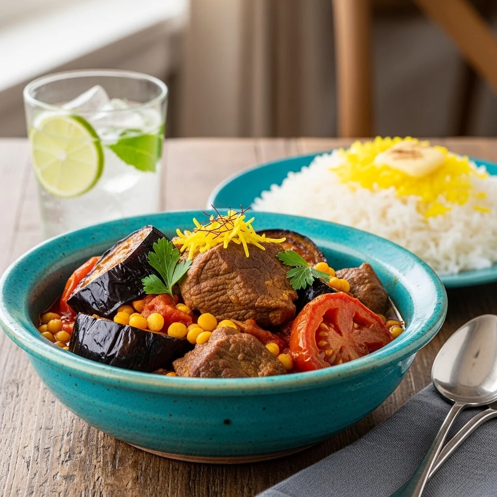 slides-downloader Khoresh Bademjan (Persian Eggplant and Lamb Stew)