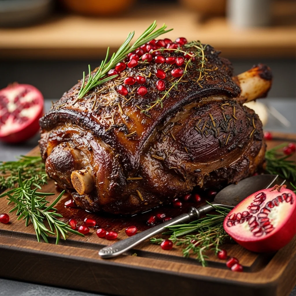 Lamb Shoulder Slow Roast with Herbs and Pomegranate