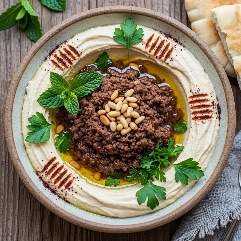 slides-downloader Lebanese Hummus with Spiced Lamb (Hummus bil Lahme)