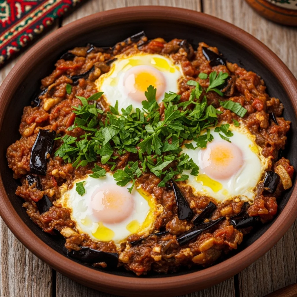 slides-downloader Mirza Ghasemi (Persian Smoked Eggplant with Eggs)
