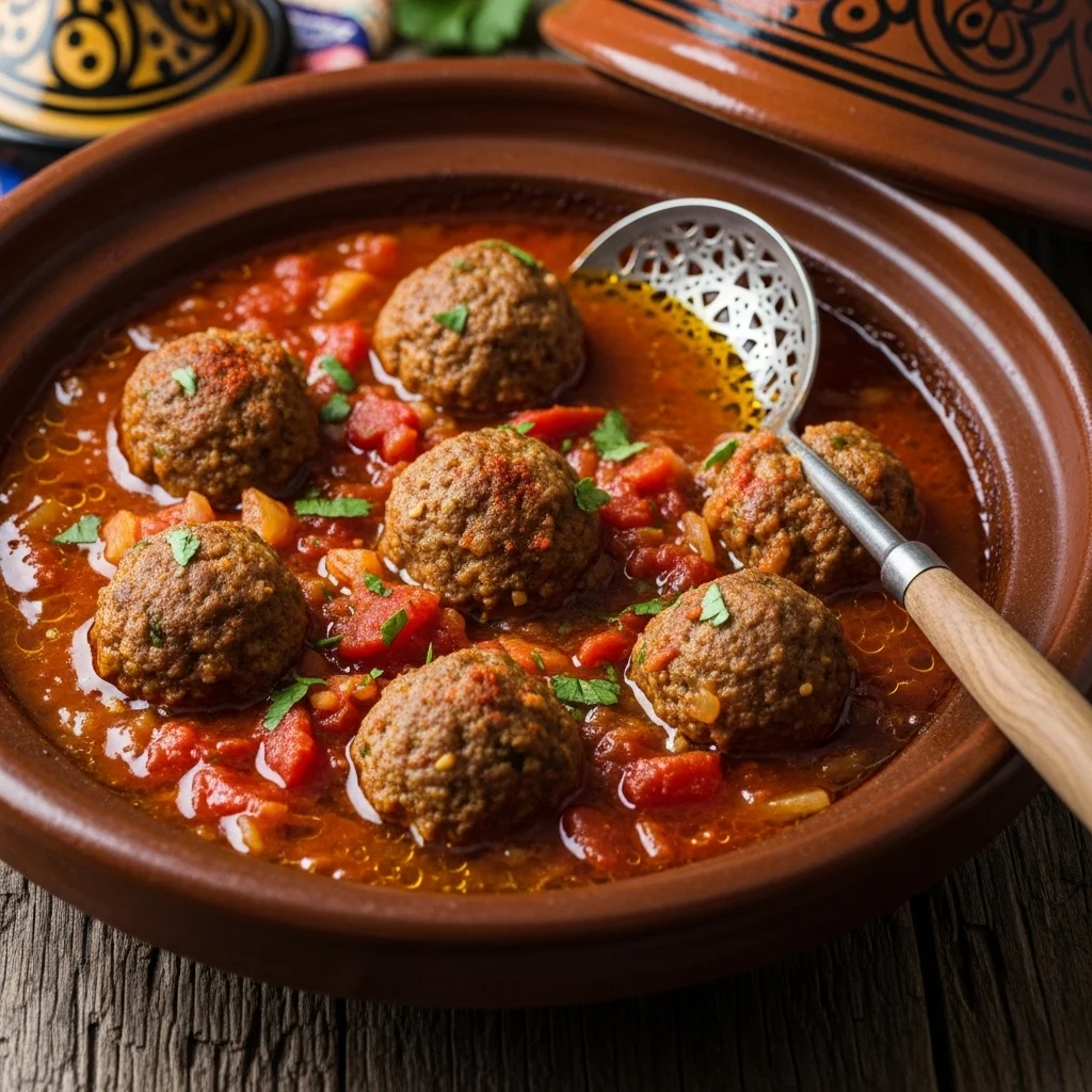 slides-downloader Moroccan Kefta Meatballs in Spiced Tomato Sauce