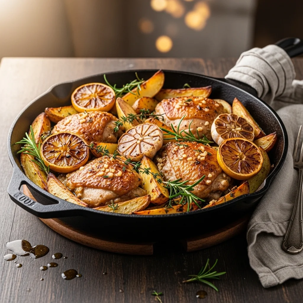 One-Pan Lemon Garlic Chicken and Potatoes
