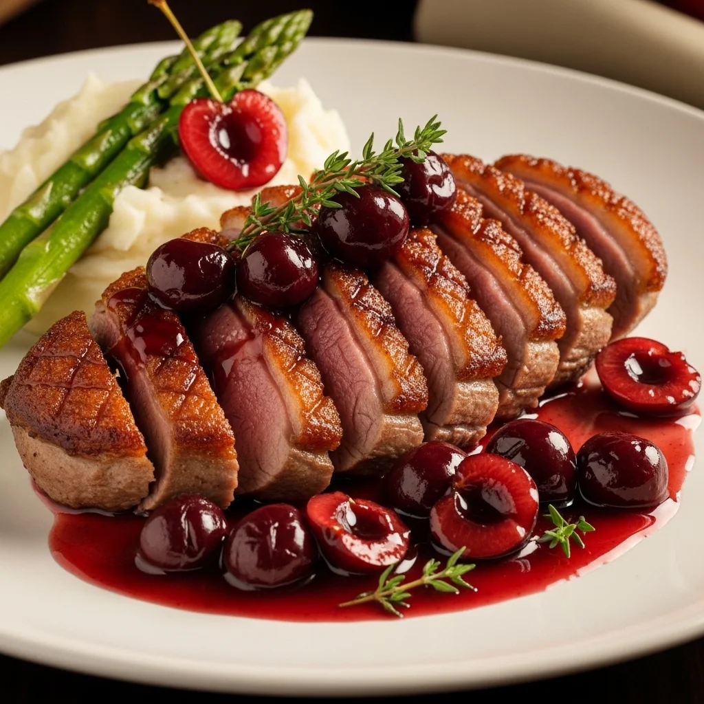 Pan-Seared Duck Breast with Cherry Sauce