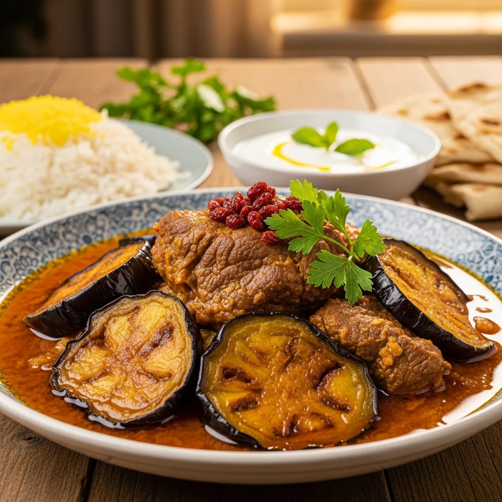 Persian Lamb and Eggplant Stew (Khoresh Bademjan)