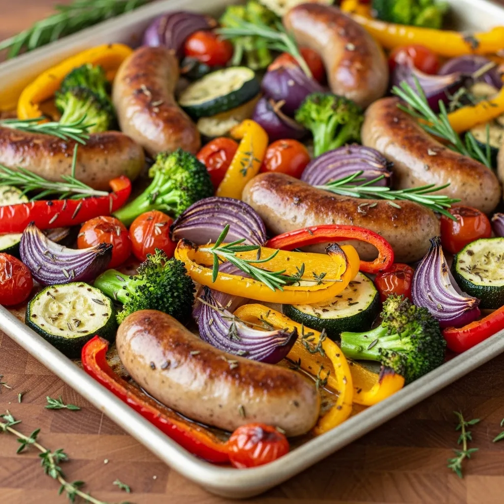 slides-downloader Sheet Pan Sausages with Roasted Vegetables