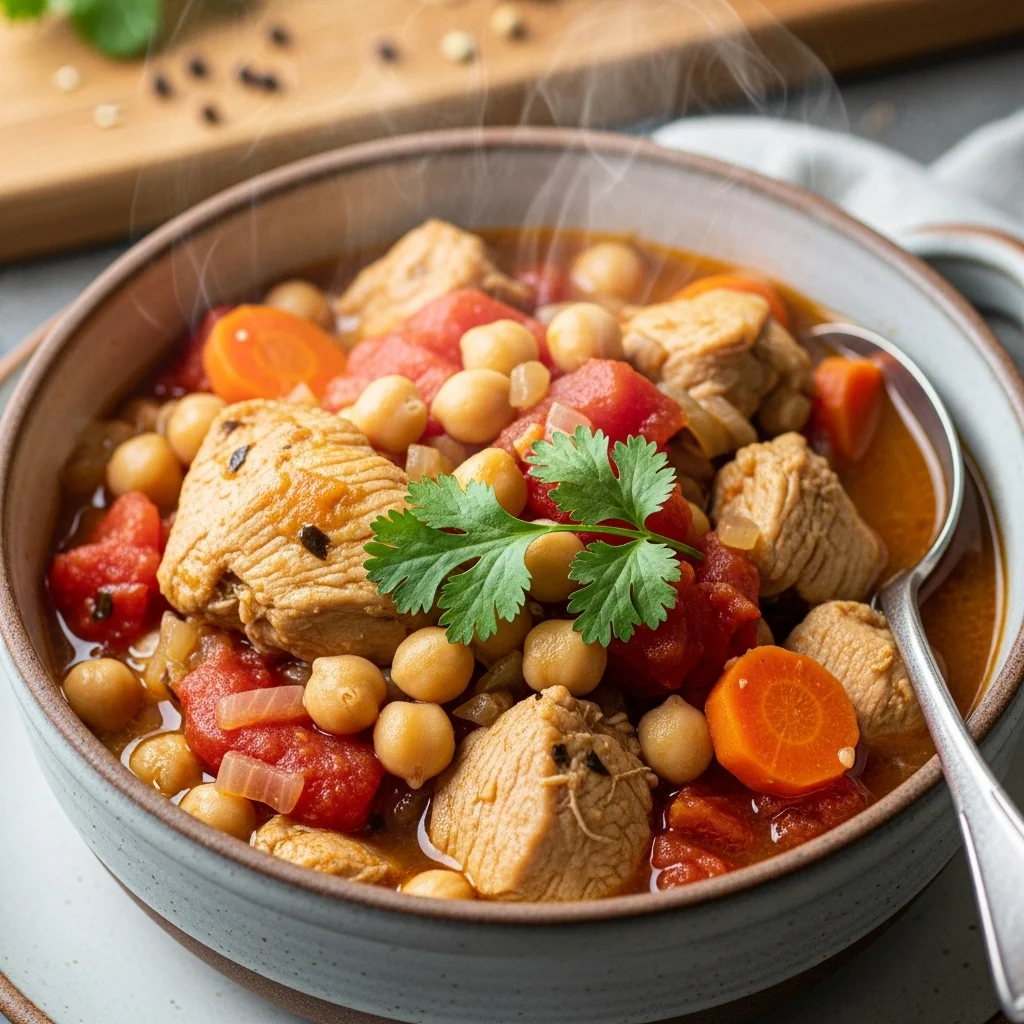 Slow Cooker Chicken and Chickpea Stew