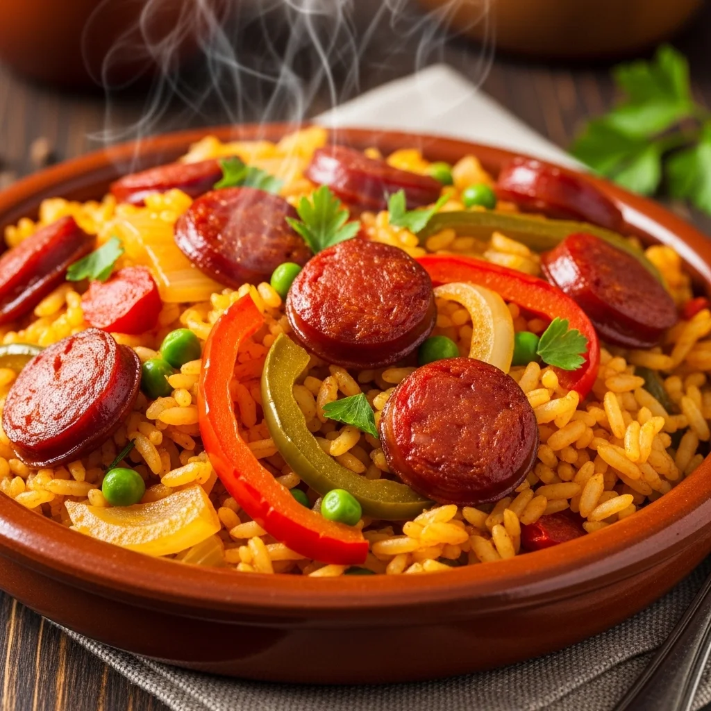 Spanish Chorizo Rice (Arroz con Chorizo)