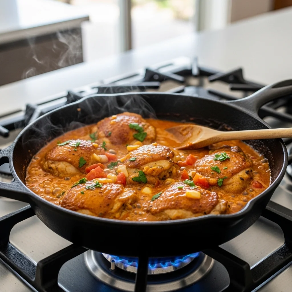 Stovetop Tomato Butter Chicken Thighs