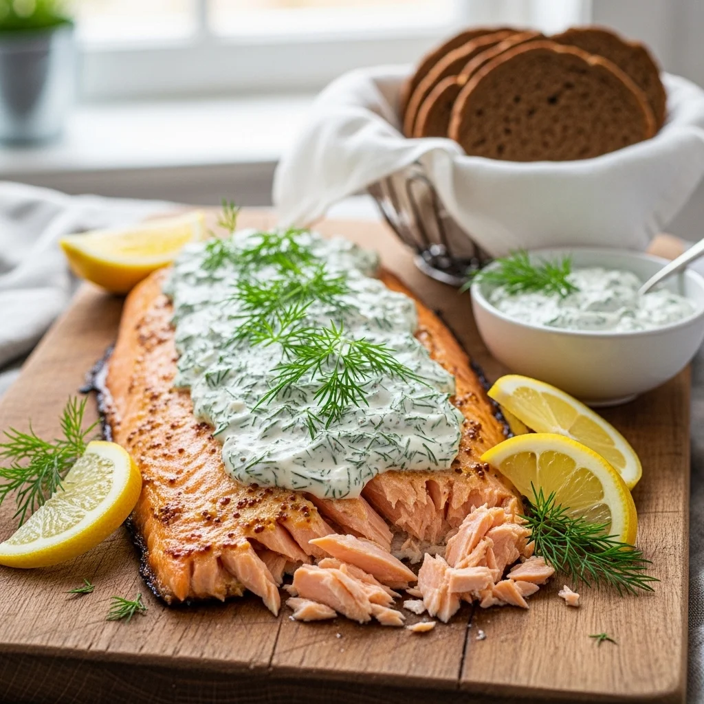 Swedish Dill and Mustard Baked Salmon (Gravlax-Inspired Baked Salmon)