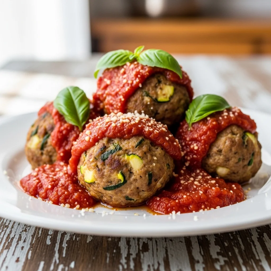 Turkey and Zucchini Meatballs with Marinara