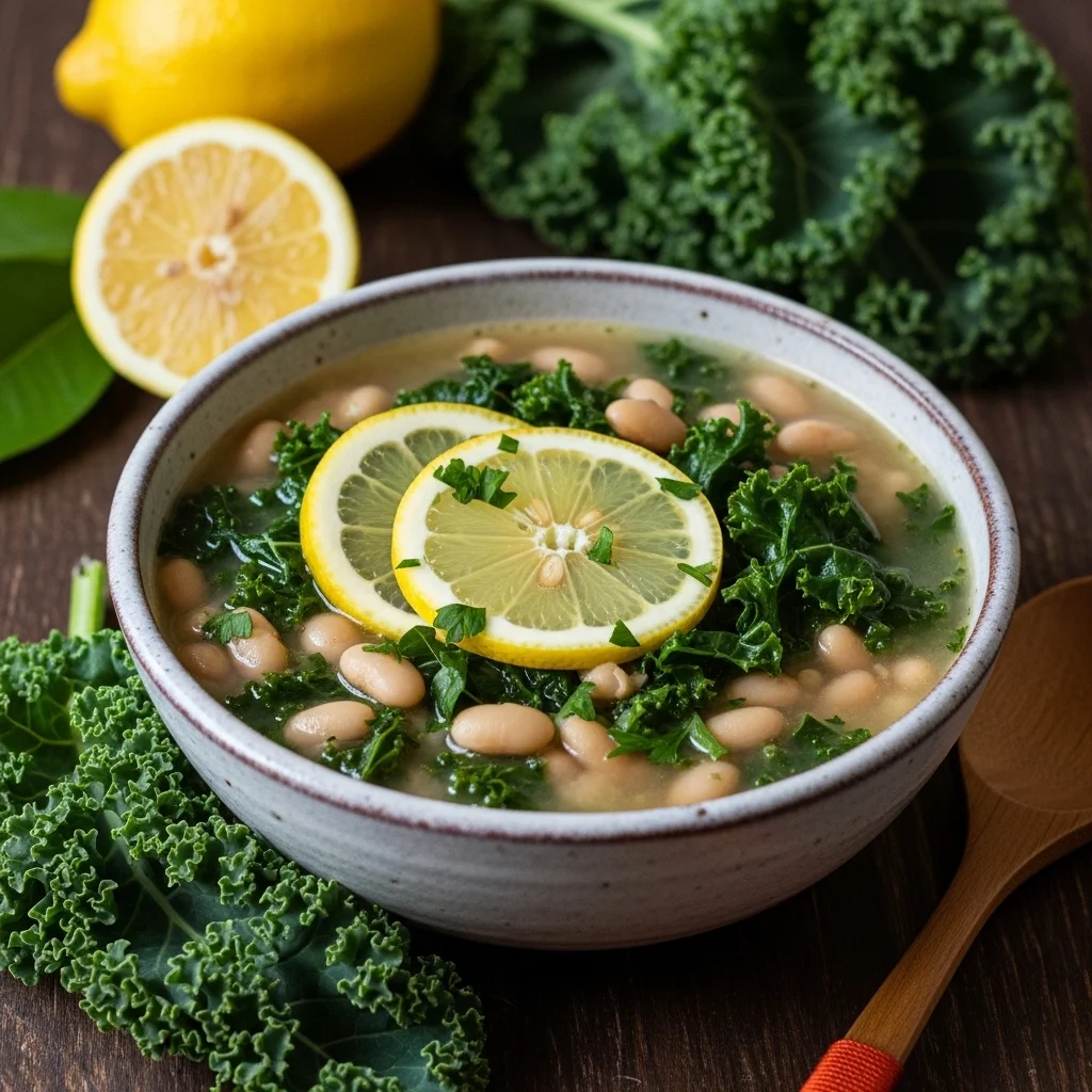 White Bean and Kale Soup with Lemon